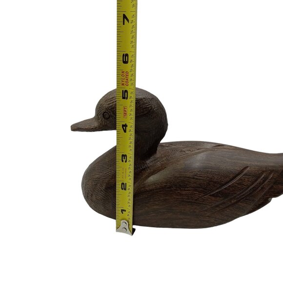 Hand-Carved Wooden Duck Décor - 10" Length 5" Height - Rustic Home Accent - Picture 7 of 8